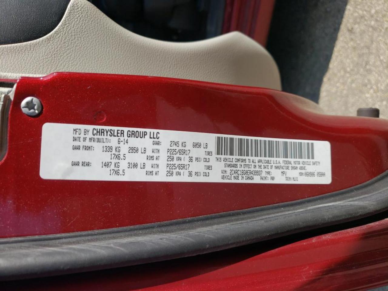 Photo 10 from auction – 2014 CHRYSLER TOWN & COU with VIN 2C4RC1BG0ER439937