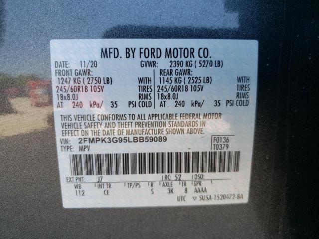 Photo 10 from auction – 2020 FORD EDGE SE with VIN 2FMPK3G95LBB59089