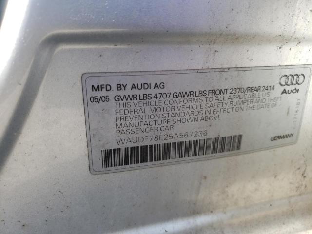 صورة رقم 10 من المزاد - 2005 AUDI A4 2.0T QU مع VIN WAUDF78E25A567236