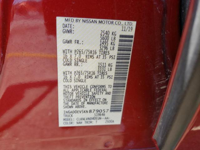 Photo 10 from auction – 2019 NISSAN FRONTIER S with VIN 1N6AD0EV5KN879057