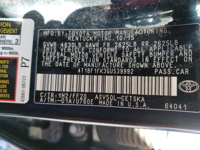 Photo 10 from auction – 2016 TOYOTA CAMRY LE with VIN 4T1BF1FK3GU539992