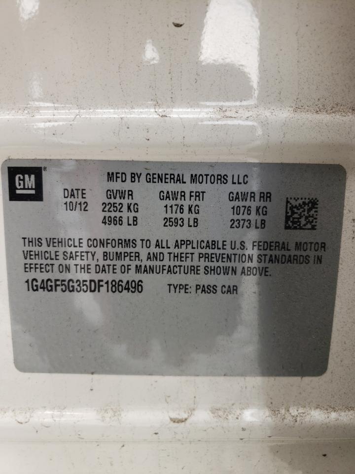 Photo 10 from auction – 2013 BUICK LACROSSE P with VIN 1G4GF5G35DF186496