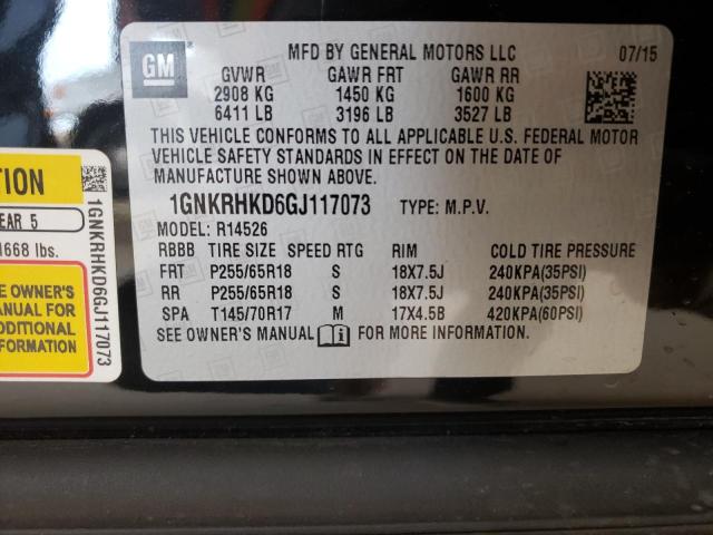 Photo 10 from auction – 2016 CHEVROLET TRAVERSE L with VIN 1GNKRHKD6GJ117073