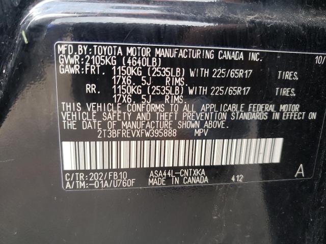 Photo 10 from auction – 2015 TOYOTA RAV4 LE with VIN 2T3BFREVXFW395888