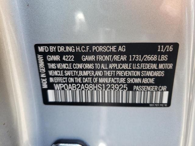 Photo 10 from auction – 2017 PORSCHE 911 CARRER with VIN WP0AB2A98HS123925