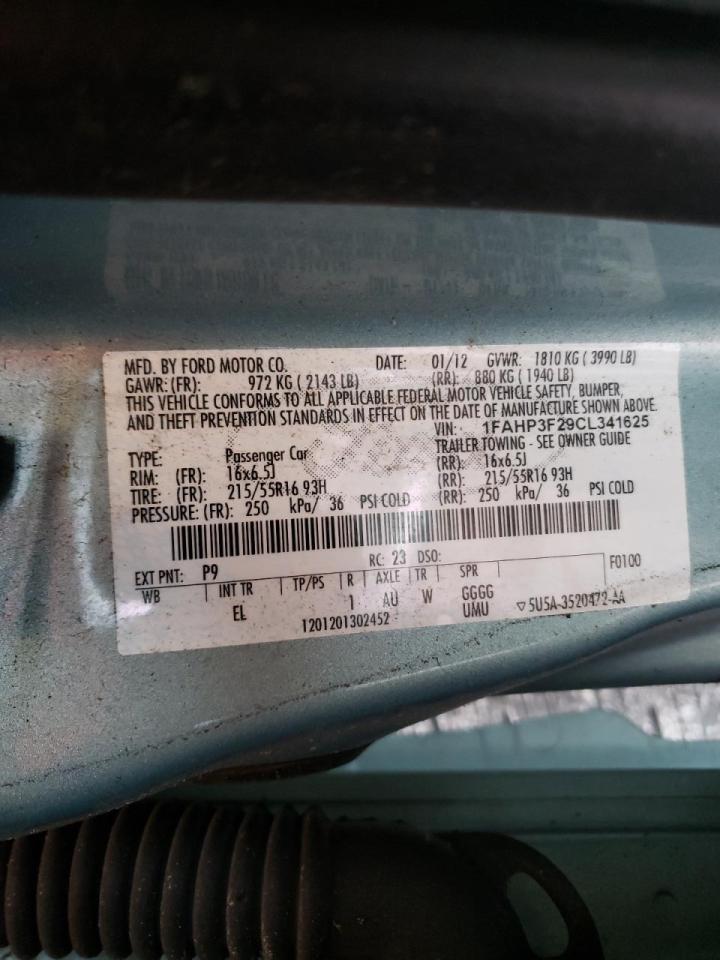 Photo 10 from auction – 2012 FORD FOCUS SE with VIN 1FAHP3F29CL341625