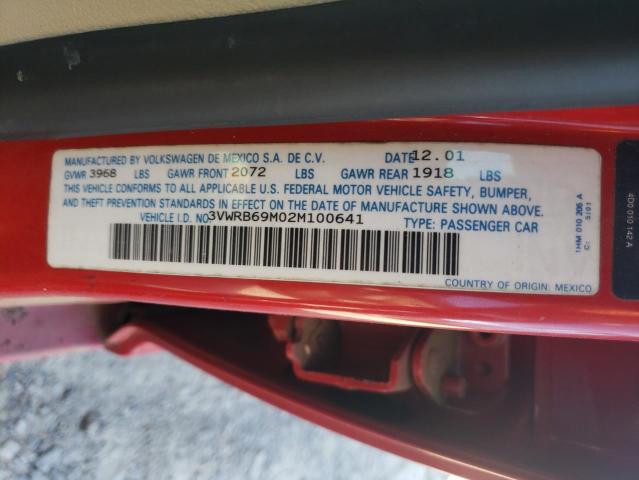 Photo 10 from auction – 2002 VOLKSWAGEN JETTA with VIN 3VWRB69M02M100641