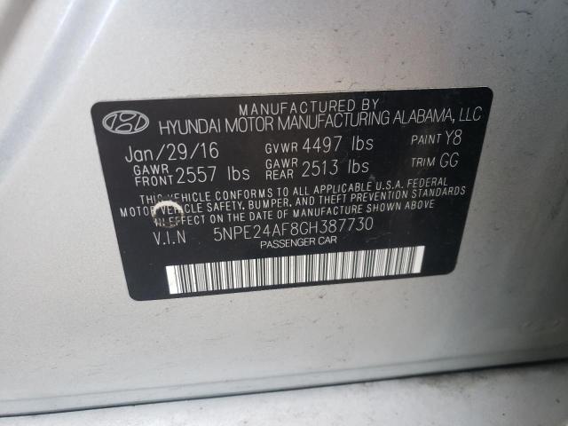 Photo 10 from auction – 2016 HYUNDAI SONATA SE with VIN 5NPE24AF8GH387730