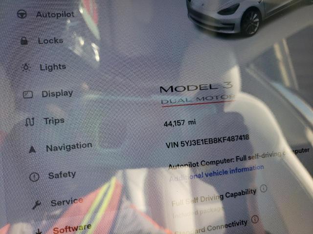 Photo 8 from auction – 2019 TESLA MODEL 3 with VIN 5YJ3E1EB8KF487418