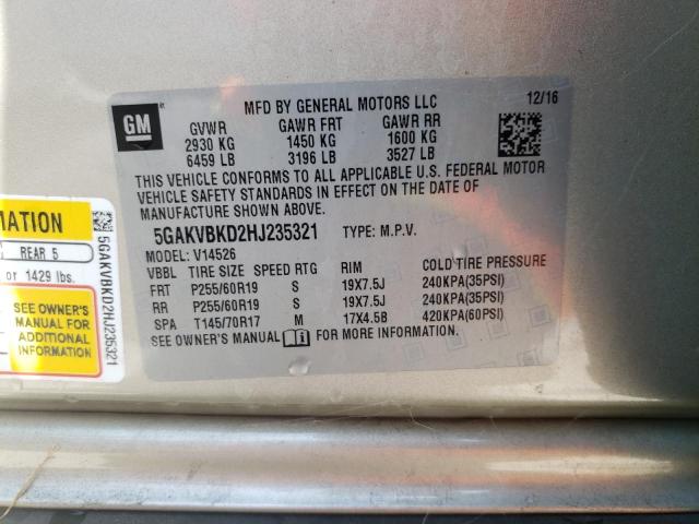 Photo 10 from auction – 2017 BUICK ENCLAVE with VIN 5GAKVBKD2HJ235321