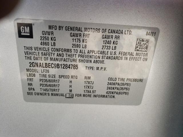 Photo 10 from auction – 2011 CHEVROLET EQUINOX LS with VIN 2GNALBEC9B1284785