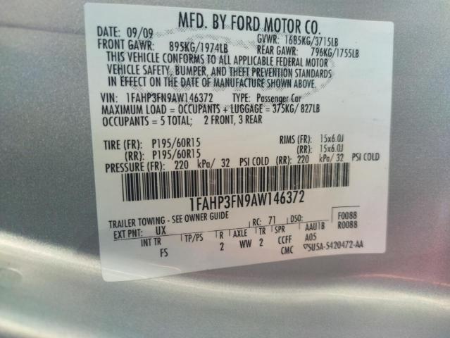 Photo 10 from auction – 2010 FORD FOCUS SE with VIN 1FAHP3FN9AW146372