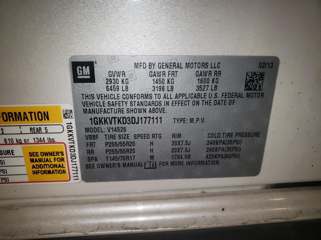 Photo 19 from auction – 2013 GMC ACADIA DEN with VIN 1GKKVTKD3DJ177111