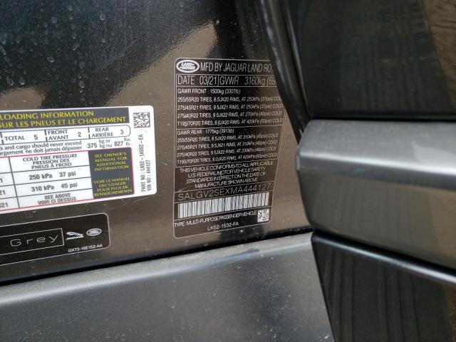 Photo 10 from auction – 2021 LAND ROVER RANGE ROVE with VIN SALGV2SEXMA444127