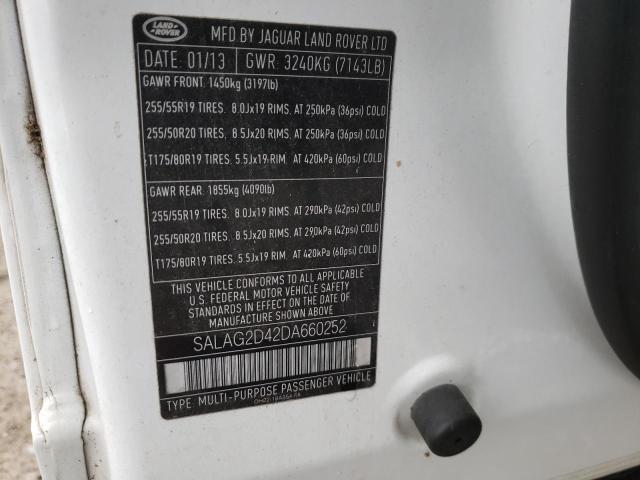 Photo 10 from auction – 2013 LAND ROVER LR4 HSE with VIN SALAG2D42DA660252