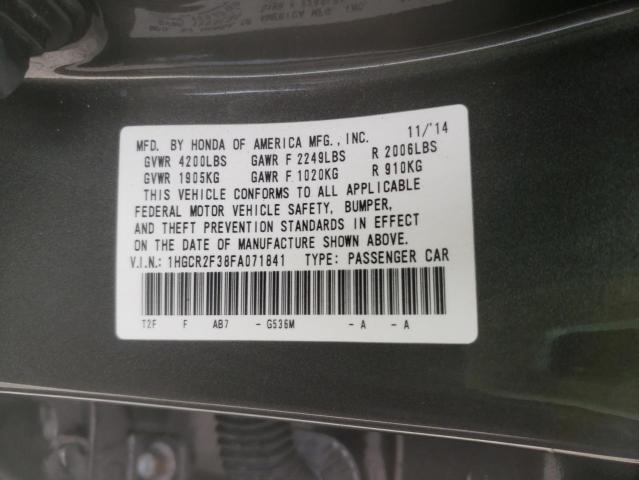 Photo 10 from auction – 2015 HONDA ACCORD LX with VIN 1HGCR2F38FA071841