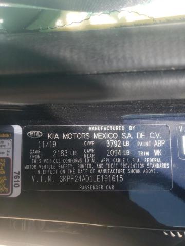 Photo 10 from auction – 2020 KIA FORTE FE with VIN 3KPF24AD1LE191615