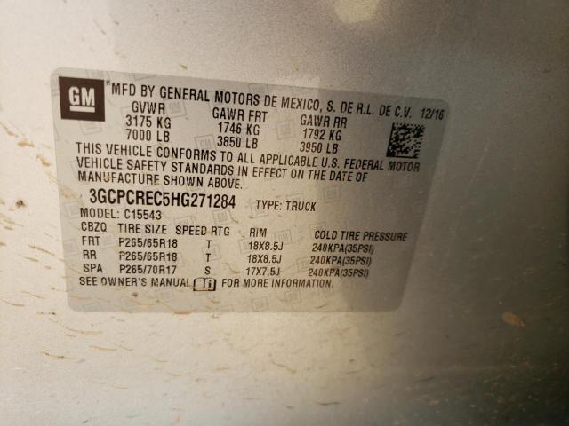 Photo 10 from auction – 2017 CHEVROLET SILVERADO with VIN 3GCPCREC5HG271284