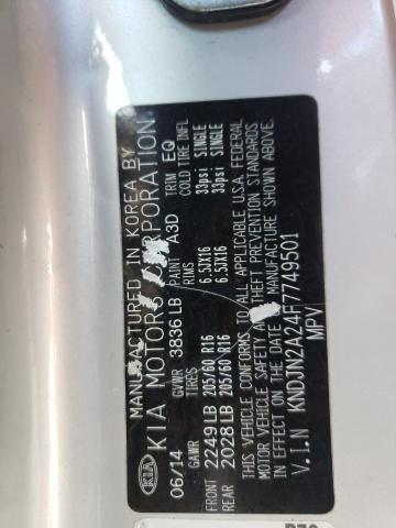 Photo 10 from auction – 2015 KIA SOUL with VIN KNDJN2A24F7749501