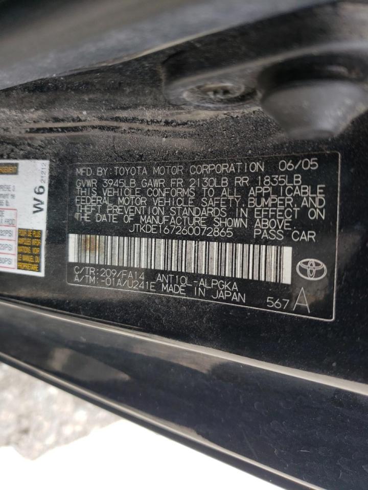 Photo 10 from auction – 2006 TOYOTA SCION TC with VIN JTKDE167260072865