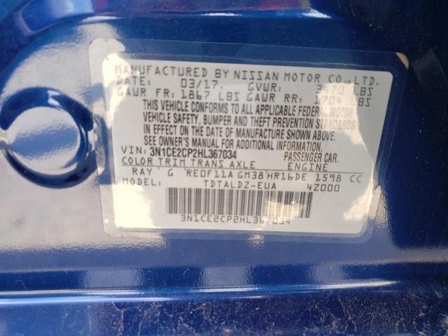 Photo 10 from auction – 2017 NISSAN VERSA NOTE with VIN 3N1CE2CP2HL367034