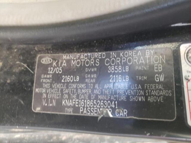 Photo 10 from auction – 2006 KIA SPECTRA5 with VIN KNAFE161865263041