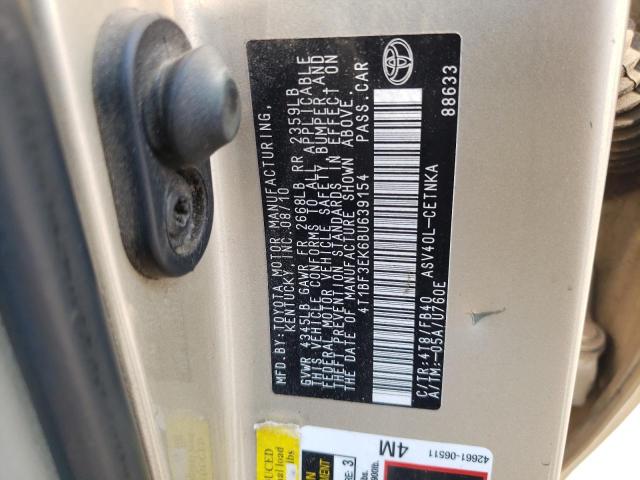 Photo 10 from auction – 2011 TOYOTA CAMRY BASE with VIN 4T1BF3EK6BU639154