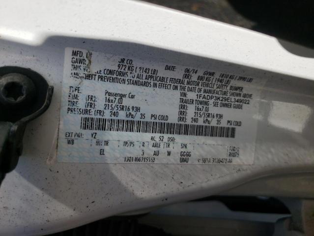 Photo 10 from auction – 2014 FORD FOCUS SE with VIN 1FADP3K29EL349022