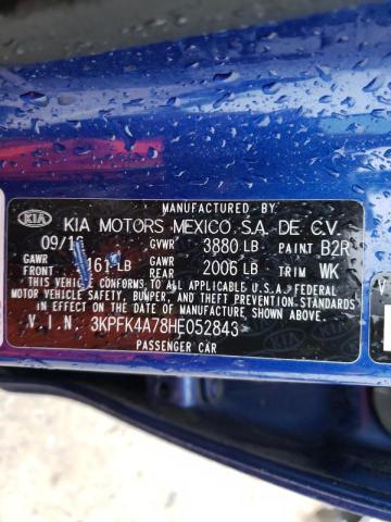 Photo 10 from auction – 2017 KIA FORTE LX with VIN 3KPFK4A78HE052843
