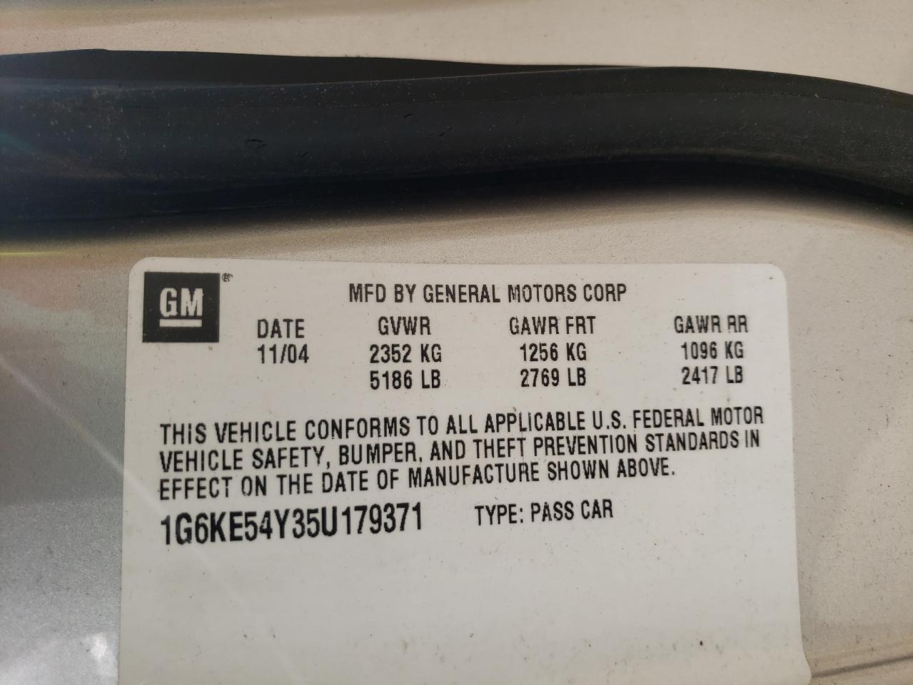 Photo 10 from auction – 2005 CADILLAC DEVILLE DH with VIN 1G6KE54Y35U179371
