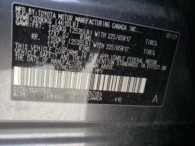 Photo 10 from auction – 2021 TOYOTA RAV4 LE with VIN 2T3H1RFV7MC152304