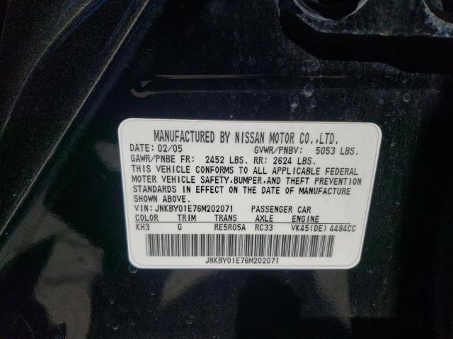 Photo 10 from auction – 2006 INFINITI M45 BASE with VIN JNKBY01E76M202071