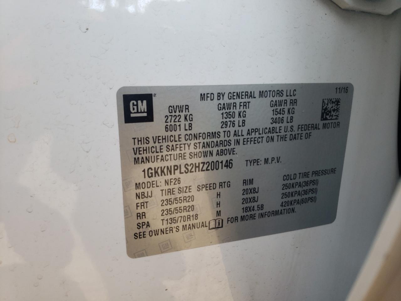 Photo 10 from auction – 2017 GMC ACADIA DEN with VIN 1GKKNPLS2HZ200146