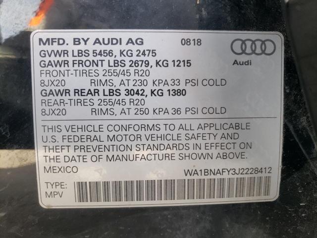 Photo 10 from auction – 2018 AUDI Q5 PREMIUM with VIN WA1BNAFY3J2228412
