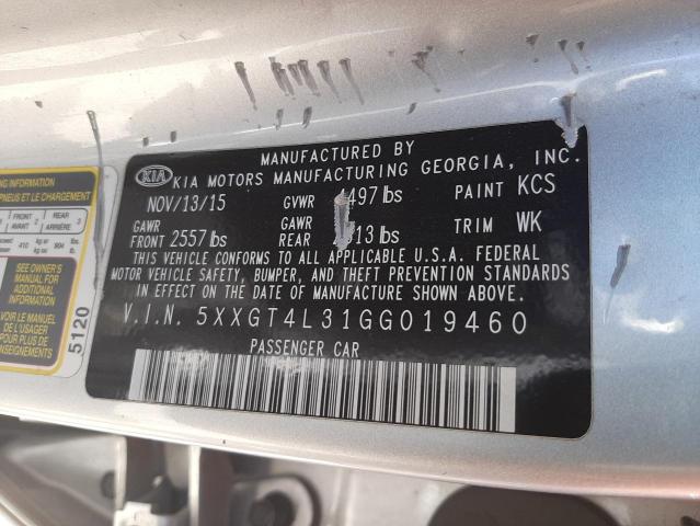 Photo 10 from auction – 2016 KIA OPTIMA LX with VIN 5XXGT4L31GG019460