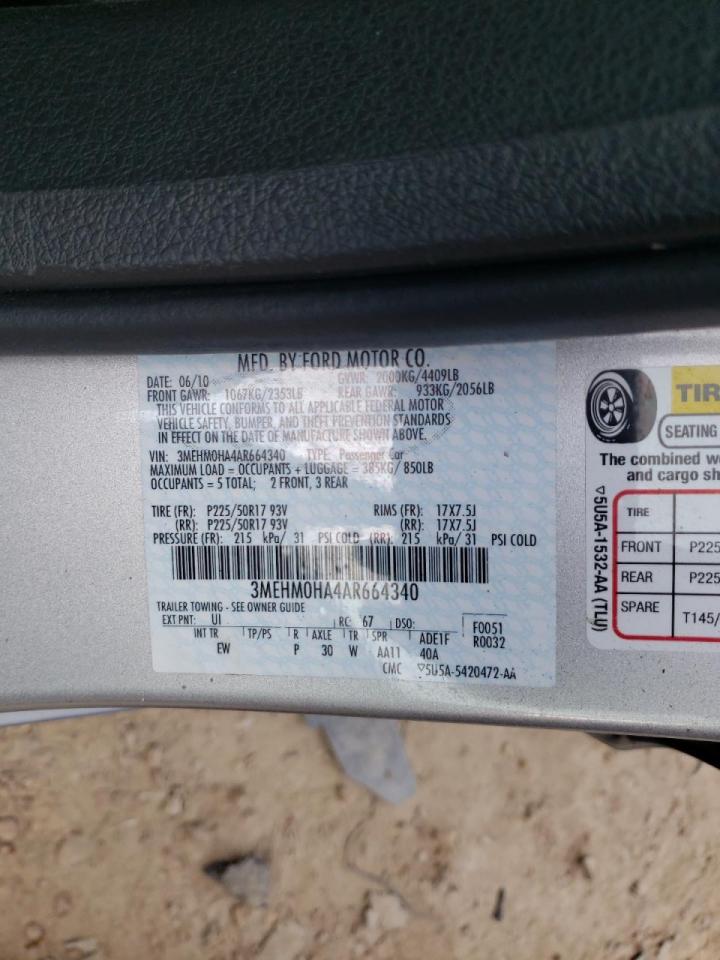 Photo 10 from auction – 2010 MERCURY MILAN with VIN 3MEHM0HA4AR664340
