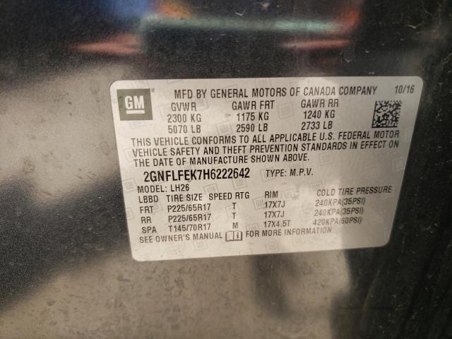 Photo 10 from auction – 2017 CHEVROLET EQUINOX LT with VIN 2GNFLFEK7H6222642