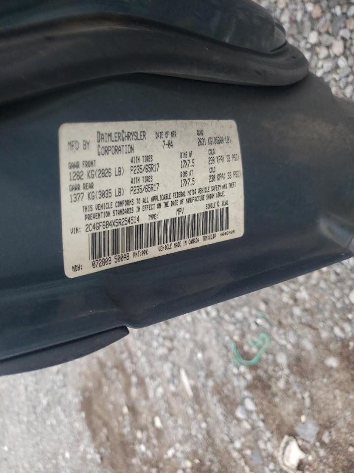 Photo 10 from auction – 2005 CHRYSLER PACIFICA T with VIN 2C4GF684X5R254514