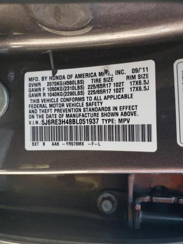 Photo 10 from auction – 2011 HONDA CR-V SE with VIN 5J6RE3H48BL051937