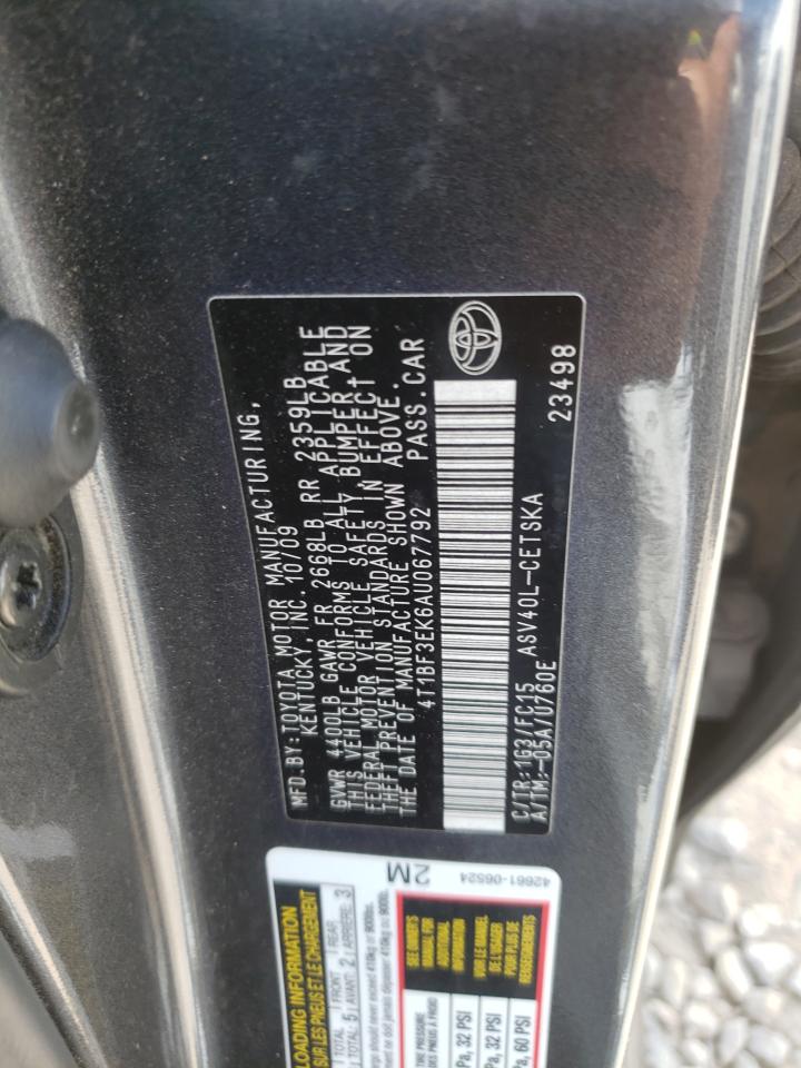 Photo 10 from auction – 2010 TOYOTA CAMRY BASE with VIN 4T1BF3EK6AU067792