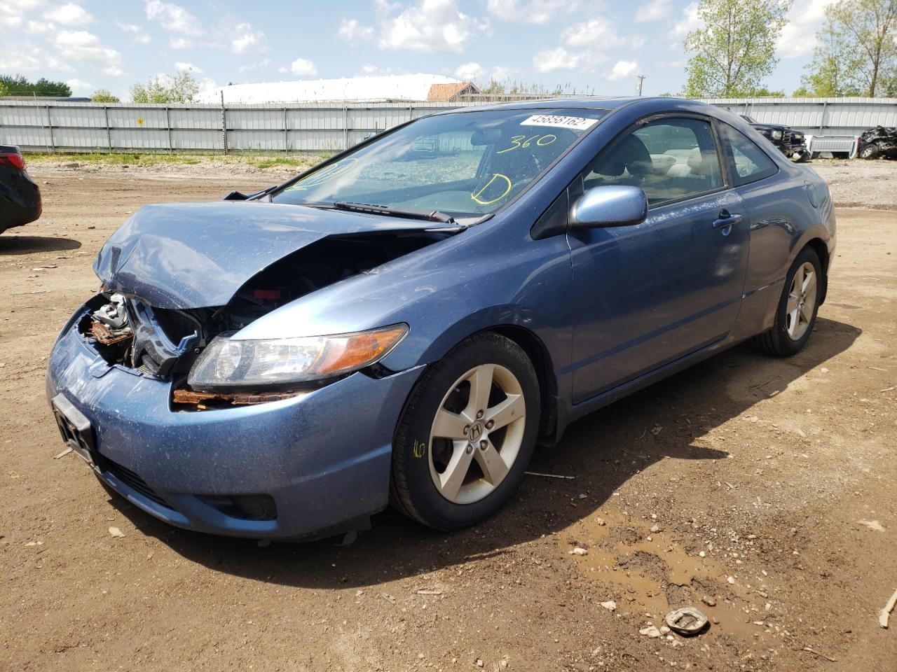 Photo 2 from auction – 2008 HONDA CIVIC EX with VIN 2HGFG12828H500040