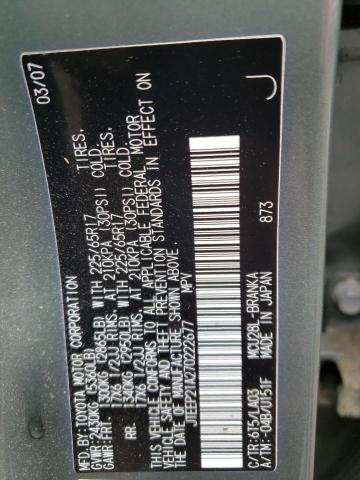 Photo 10 from auction – 2007 TOYOTA HIGHLANDER with VIN JTEEP21A270222677
