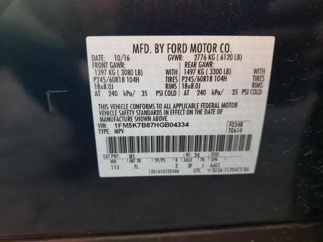 Photo 10 from auction – 2017 FORD EXPLORER with VIN 1FM5K7B87HGB04334
