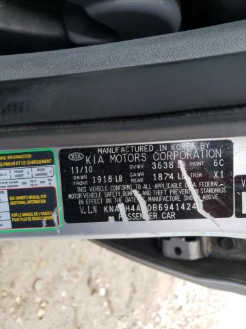 Photo 10 from auction – 2011 KIA RIO BASE with VIN KNADH4A30B6941424