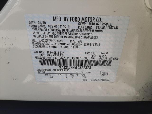 Photo 10 from auction – 2020 FORD ECOSPORT S with VIN MAJ3S2FE5LC377373