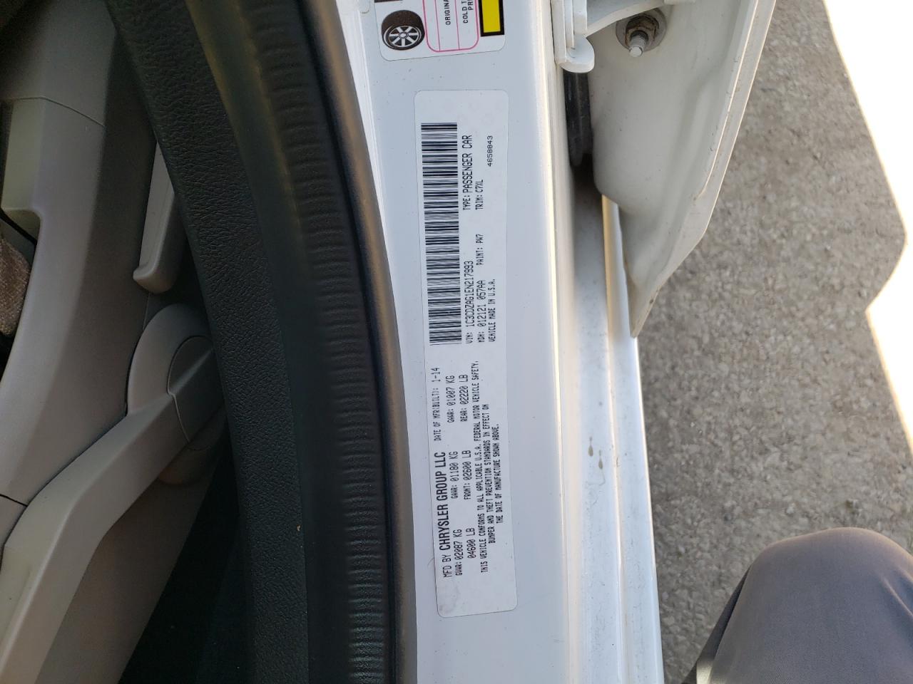 Photo 10 from auction – 2014 DODGE AVENGER SE with VIN 1C3CDZAG1EN217993