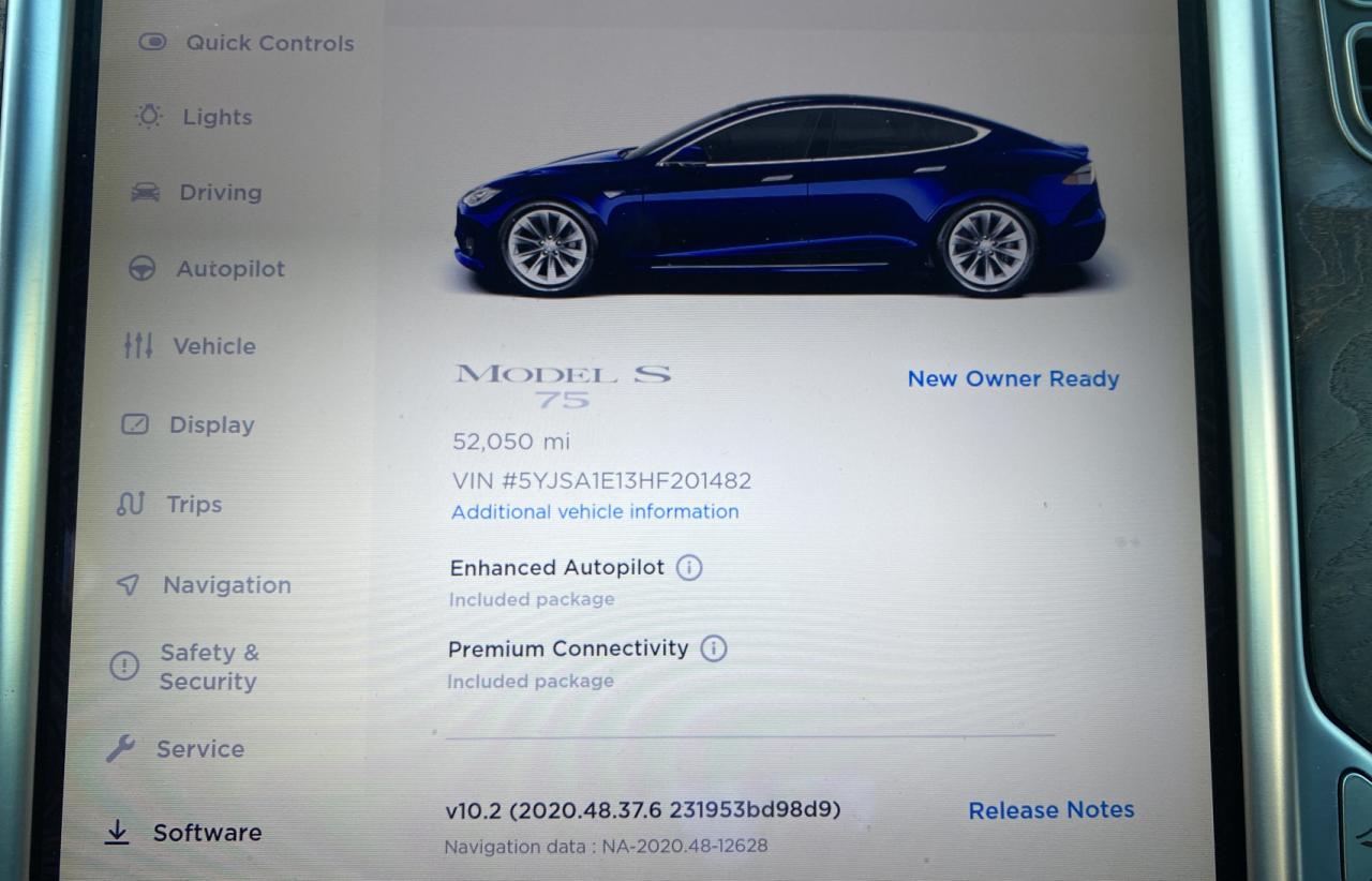 Photo 8 from auction – 2017 TESLA MODEL S with VIN 5YJSA1E13HF201482