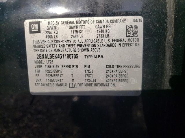 Photo 10 from auction – 2016 CHEVROLET EQUINOX LS with VIN 2GNALBEK4G1180705