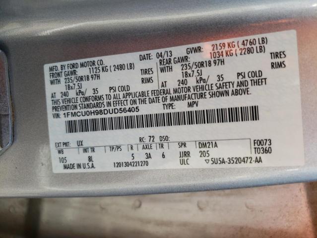 Photo 10 from auction – 2013 FORD ESCAPE SEL with VIN 1FMCU0H98DUD56405