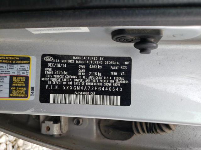 Photo 10 from auction – 2015 KIA OPTIMA LX with VIN 5XXGM4A72FG440640